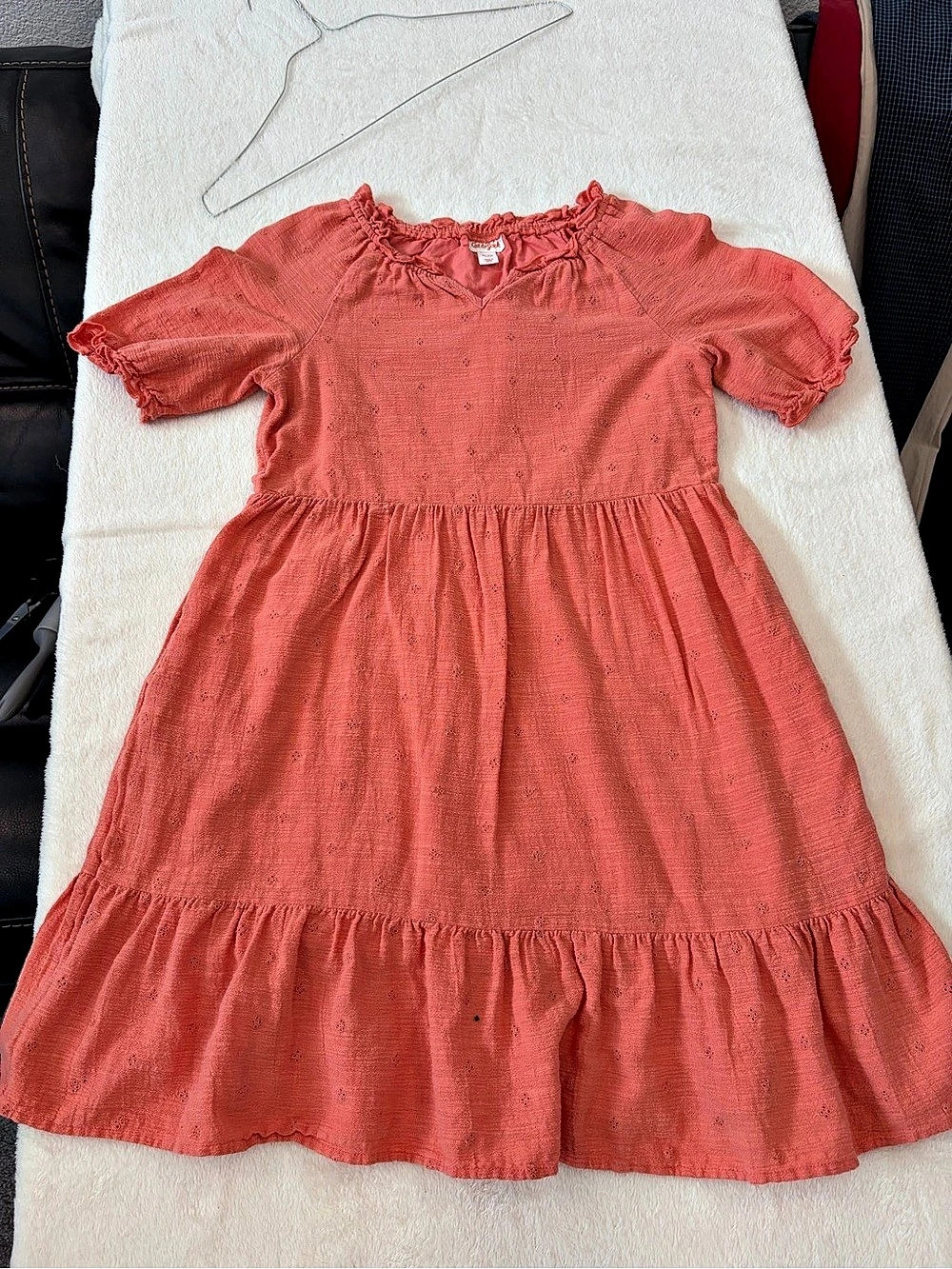 Cat & Jack Girls Pink Eyelet Dress Size XL 14 #188